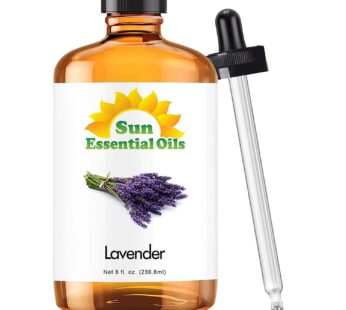 Sun Essential Oils 8oz – Lavender Essential Oil – 8 Fluid Ounces – Lavender Oil