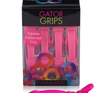 Framar Gator Grips Pink Hair Clips for Styling – Hair Clips For Women, Alligator Clips for Hair, Crocodile Clips for Hair Styling ? Sectioning Clips For Hair, 4 Count Rubberized.