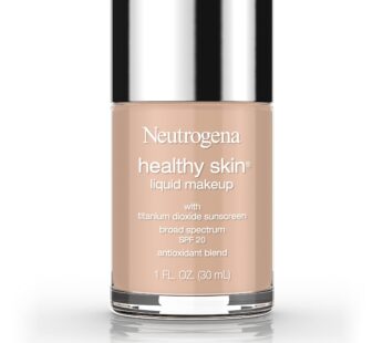 Neutrogena Healthy Skin Liquid Makeup Foundation, Broad Spectrum SPF 20 Sunscreen, Lightweight & Flawless Coverage Foundation with Antioxidant Vitamin E & Feverfew, 90 Warm Beige, 1 fl. oz