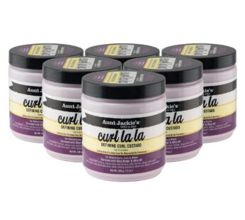 Aunt Jackie’s Curls and Coils Curl La La Defining Curl Custard for Natural Hair Curls, Coils and Waves Enriched with shea Butter and Olive Oil, 15 oz, 6 Pack