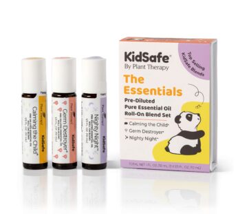 Plant Therapy KidSafe Essentials Roll-On Set 100% Pure, Therapeutic Grade Essential Oils Diluted in Coconut Oil 10 mL (1/3 oz) Each