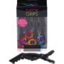 Framar Gator Grips Black Styling Hair Clips - Set of 4 Professional Hair Clips with Hair Styling and Sectioning - Wide Teeth & Durable for Hair Salon