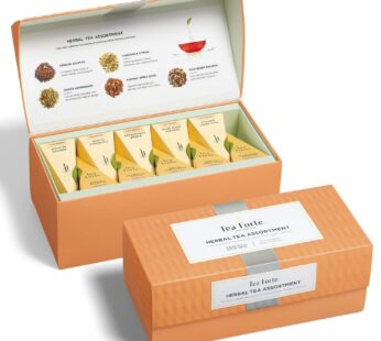 Tea Forte Presentation Box Tea Sampler Gift Set, 20 Assorted Variety Handcrafted Pyramid Tea Infuser Bags (Herbal Tea)