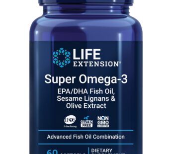 Life Extension Super Omega-3 EPA/DHA Fish Oil, Sesame Lignans & Olive Extract ? Heart Health, Brain Health, Inflammation Health Support, Cholesterol Health Support, Gluten-Free, Non-GMO, 60 Softgels