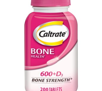 Caltrate 600 Plus D3 Calcium and Vitamin D Supplement Tablets, Bone Health Supplements for Adults – 200 Count