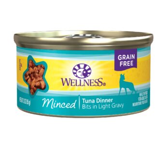 Wellness Complete Health Natural Grain Free Wet Canned Cat Food, Minced Tuna Entr?e in Light Gravy, 3-Ounce Can (Pack of 24)
