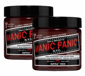 MANIC PANIC Infra Red Hair Dye – Classic High Voltage – (2PK) Semi Permanent Hair Color – Deep Mahogany Red Shade – For Dark & Light Hair ? Vegan, PPD & Ammonia Free – For Coloring Hair on Men & Women