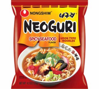 Nongshim Neoguri Spicy Seafood Ramen Noodle Soup, 10 Pack, Microwaveable Ramyun Instant Noodle Cup, Bold, Spicy Chili Peppers