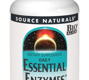 Source Naturals Essential Enzymes 500mg Bio-Aligned Multiple Supplement Herbal Defense for Digestion, Gas & Constipation Relief – Strong Immune System Support* – 120 Capsules