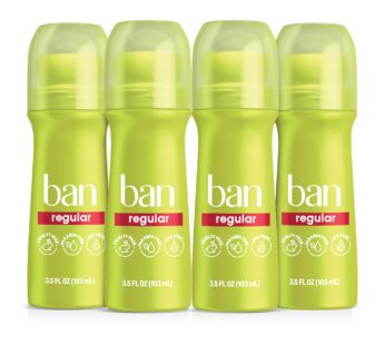 Ban Roll-On Regular Deodorant, 3.5 Ounce (Pack of 4)