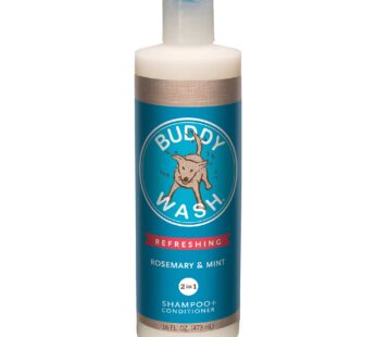 Buddy Wash 2-in-1 Dog Shampoo and Conditioner for Dog Grooming, Rosemary & Mint, 16 oz. Bottle