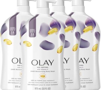 Olay Age Defying Body Wash with Vitamin E for Women, 33 fl oz (Pack of 4)