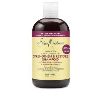 SheaMoisture Strengthen and Restore Shampoo 100% Pure Jamaican Black Castor Oil for Damaged Hair To Cleanse and Nourish Hair 13 oz