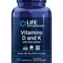 Life Extension Vitamins D and K with Sea-Iodine, vitamin D3, vitamin K1 and K2, iodine, supports immune, bone, arterial and thyroid health, non-GMO, gluten-free, 60 capsules