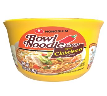 Nongshim Spicy Chicken Noodle Soup Bowl Soup Mix, 6 Pack, Korean-Style Ramen Noodle Instant Soup, Microwaveable