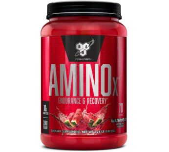 BSN Amino X Muscle Recovery & Endurance Powder with BCAAs, Intra Workout Support, 10 Grams of Amino Acids, Keto Friendly, Caffeine Free, Flavor: Watermelon, 70 Servings (Packaging May Vary)