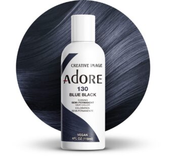Adore Semi Permanent Hair Color – Vegan and Cruelty-Free Blue Hair Dye – 4 Fl Oz – 130 Blue Black (Pack of 1)