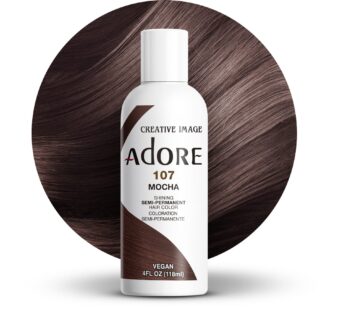 Adore Semi Permanent Hair Color – Vegan and Cruelty-Free Brown Hair Dye – 4 Fl Oz – 107 Mocha (Pack of 1)