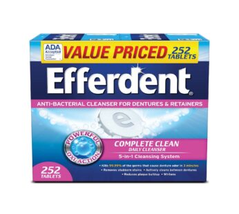 Efferdent Denture Cleanser Tablets, Complete Clean, Tablets, Multicolor, 252 Count