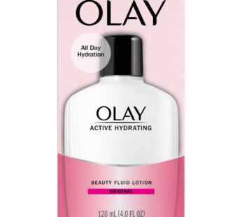 Olay Face Moisturizer, Active Hydrating Beauty Fluid Lotion, Original Facial Moisturizer, 4 Oz. (Pack of 2)