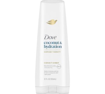 Dove Damage Therapy Conditioner Coconut & Hydration for Dry Hair Conditioner with Coconut Oil, Jojoba Oil & Sweet Almond Oil 12 fl oz