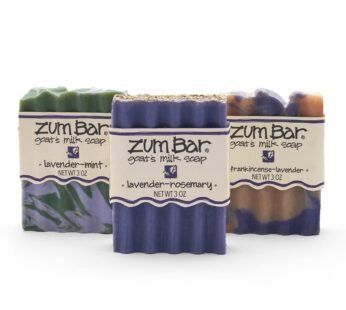 Indigo Wild Zum Bar Goat’s Milk Soap – Lavender Blends – Frankincense-Lavender, Lavender-Rosemary, Lavender-Mint – 3 oz (3 Pack)