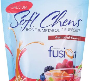 Bariatric Fusion Bariatric Calcium Chews | Fruit Punch | Calcium Citrate 500mg with Vitamin D3 & Energy Soft Chews | Sugar Free Bariatric Vitamin Chewable | 60 Count