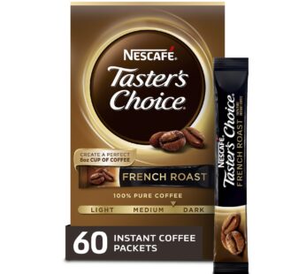 Nescafe Taster’s Choice Instant Coffee, French Roast 5 Count (Pack of 12)