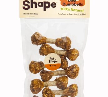 Pet ‘n Shape Duck ‘n Rice Dumbbells Dog Treats – 3 Ounce