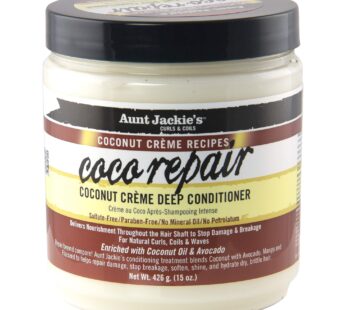 Aunt Jackie’s Coconut Cr?me Recipes Coco Repair Deep Hair Conditioner, Delivers Nourishment, Stops Damage, Breakage for Natural Curls, 15 oz