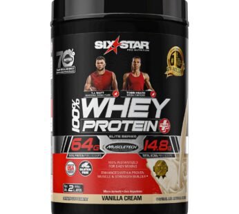 Whey Protein Powder | Six Star Whey Protein Plus | Whey Protein Isolate & Peptides | Lean Protein Powder for Muscle Gain | Muscle Builder for Men & Women | Vanilla, 2 lbs (Package May Vary)