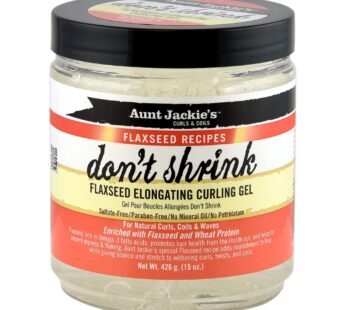 Aunt Jackie’s Flaxseed Recipes Don’t Shrink Elongating Hair Curling Gel for Natural Curls, Coils and Waves, Helps Prevent Dryness and Flaking, 15 oz