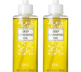 DHC Deep Cleansing Oil Medium 2 pack, Facial Cleansing Oil, Makeup Remover, Cleanses without Clogging Pores, Residue-Free, Fragrance and Colorant Free, All Skin Types, 4.1 fl. oz.