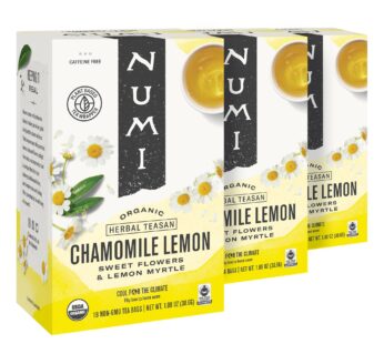 Numi Organic Chamomile Lemon Tea, 18 Count (Pack of 3) Herbal Teasan (Packaging May Vary)