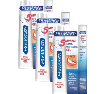 Plus White Speed Whitening Gel – Works in 5 Minutes – Professional Teeth Whitening w/Dentist Approved Ingredient (2 oz, 3 Pack)