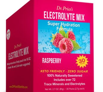 Electrolytes Powder Packets – Electrolytes No Sugar – Hydration Packets – Electrolyte Mix – Keto Electrolytes – (30 Packets) Fasting Electrolytes – Water Enhancer, No Tablets, Sports Drink – Raspberry