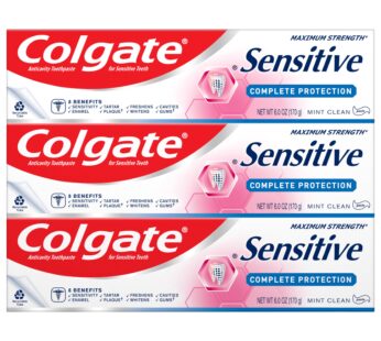 Colgate Sensitive Toothpaste, Complete Protection, Mint – 6 Ounce (Pack of 3)