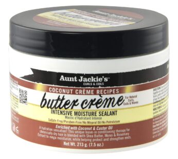 Aunt Jackie’s Coconut Cr?me Recipes Butter Cr?me Intensive Moisture Sealant, Leave-In Conditioning Therapy for Dry Hair, 7.5 oz