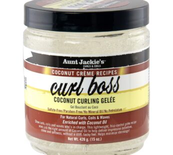 Aunt Jackie’s Coconut Cr?me Recipes Curl Boss Coconut Curling Hair Gel for Naural Curls, Coils and Waves, 15 oz