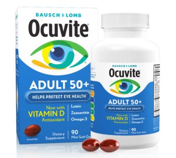 Ocuvite Eye Vitamin & Mineral Supplement, Contains Zinc, Vitamins C, E, Omega 3, Lutein, & Zeaxanthin, 90 Softgels (Packaging May Vary)