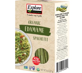 Explore Cuisine Organic Edamame Spaghetti – 8 oz – Easy-to-Make Pasta – High in Plant-Based Protein – Non-GMO, Gluten Free, Vegan, Kosher – 4 Servings