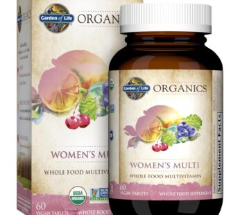Garden of Life Organics Multivitamin for Women, Womens Multi with Vitamin C, D, Folate, B6, B12, Biotin, Iron, Vegan Whole Food Vitamins for Women, Energy, Skin, Nails, 120 Tablets
