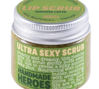Handmade Heroes Matcha Latte Lip Scrub 1oz | 100% Natural Vegan Skin Care | Deep Conditioning Lip Scrub for Dry Lips with Jojoba Oil Avocado Oil | Natural Lightening Lip Exfoliator & Lip Plumper