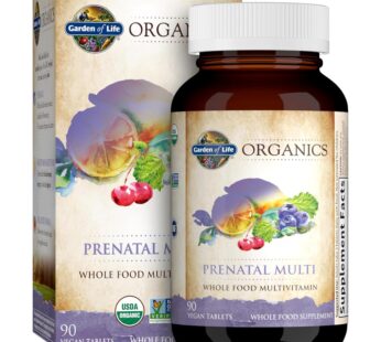 Garden of Life Organics Women?s Prenatal Multivitamin with Vitamin D3, B6, B12, C & Iron, Folate for Energy & Healthy Fetal Development ? Organic, Non-GMO, Gluten-Free, Vegan, 30 Day Supply