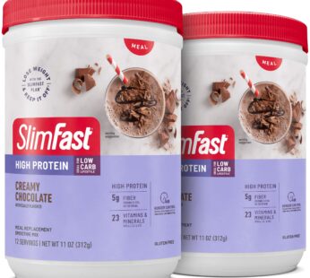 SlimFast High Protein Meal Replacement Shake Powder, Advanced Nutrition Smoothie Mix, Digestive Support, Gluten Free, Creamy Chocolate, 20g of Protein, 24 Servings (Packaging May Vary)