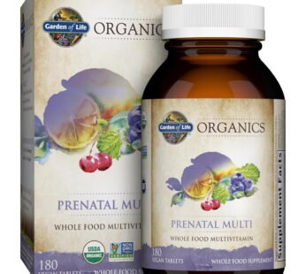 Garden of Life Organics Women?s Prenatal Multivitamin with Vitamin D3, B6, B12, C & Iron, Folate for Energy & Healthy Fetal Development ? Organic, Non-GMO, Gluten-Free, Vegan, 60 Day Supply