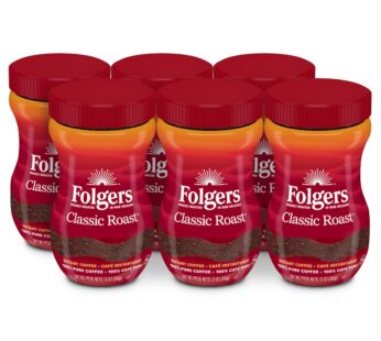 Folgers Classic Roast Instant Coffee, 12 Ounces (Pack of 6)