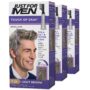 Just For Men Touch of Gray, Mens Hair Color Kit with Comb Applicator for Easy Application, Great for a Salt and Pepper Look - Light Brown, T-25, Pack of 3