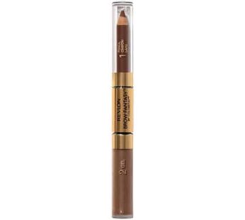 Revlon Eyebrow Gel & Pencil, ColorStay Brow Fantasy 2-in-1 Eye Makeup, Longwearing with Precision Tip, 105 Brunette, 0.04 Oz