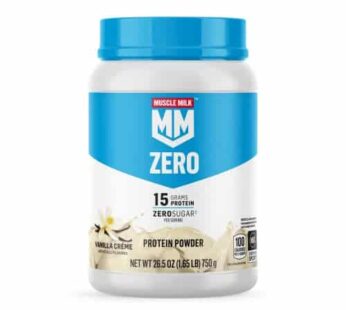 Muscle Milk ZERO, 100 Calorie Protein Powder, Vanilla, 15g Protein, 1.65 Pound, 25 Servings